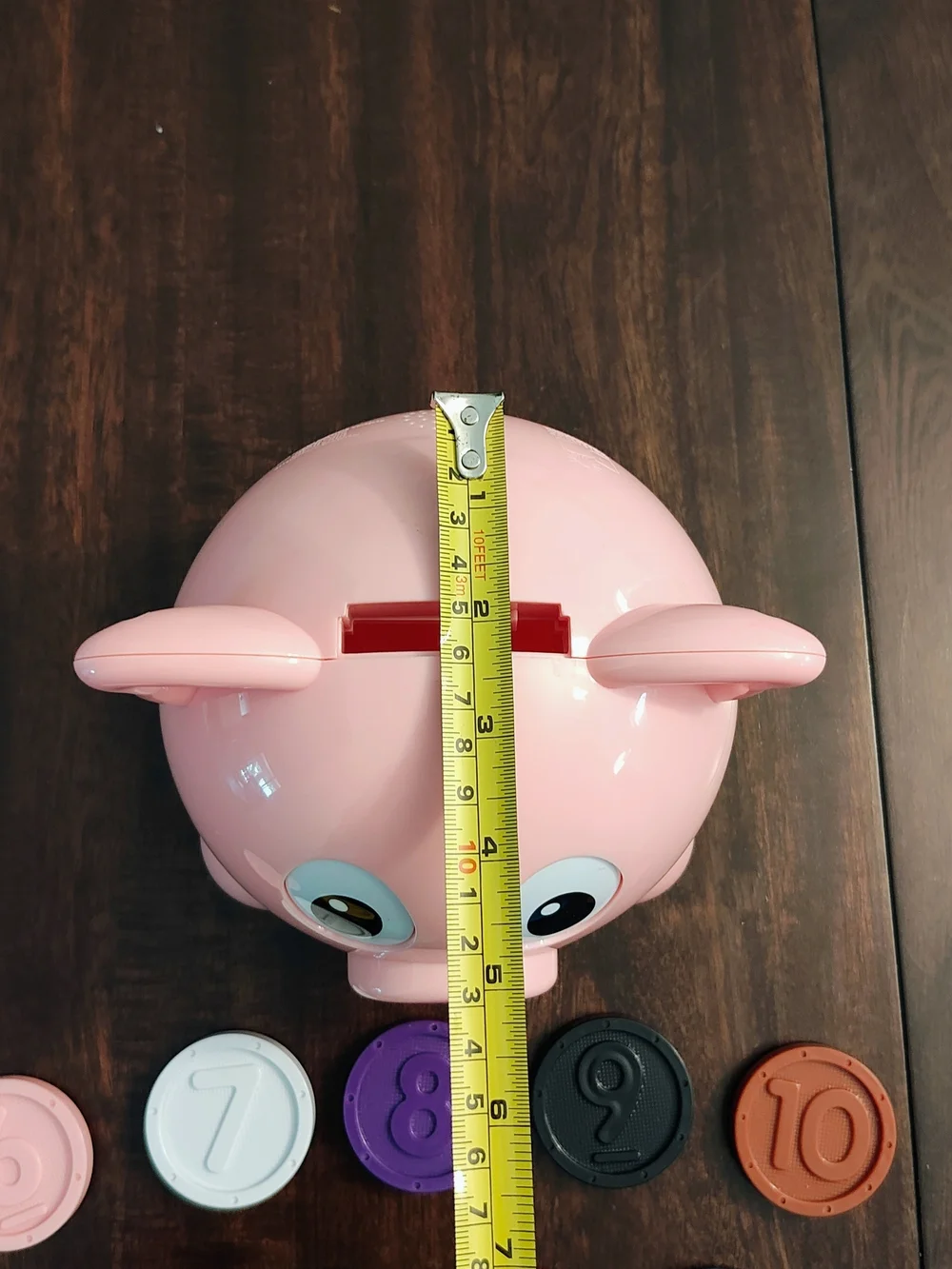 Pink Piggy Bank Shape Sorter Toy with Numbered Coins - Educational Kids Toy